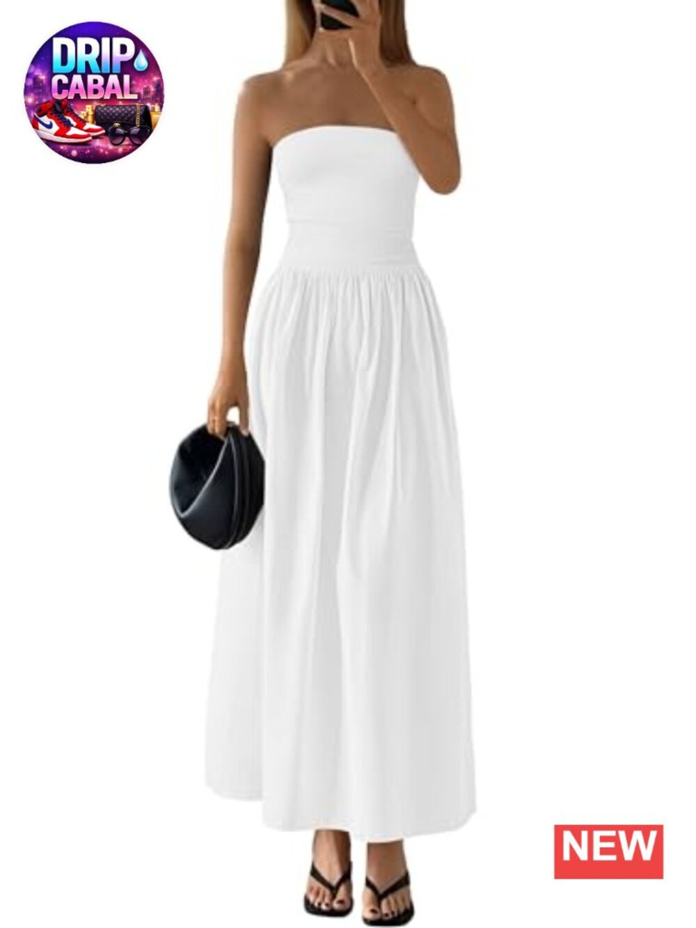 Strapless Maxi Dress Tube Top A-Line Flowy Summer Formal